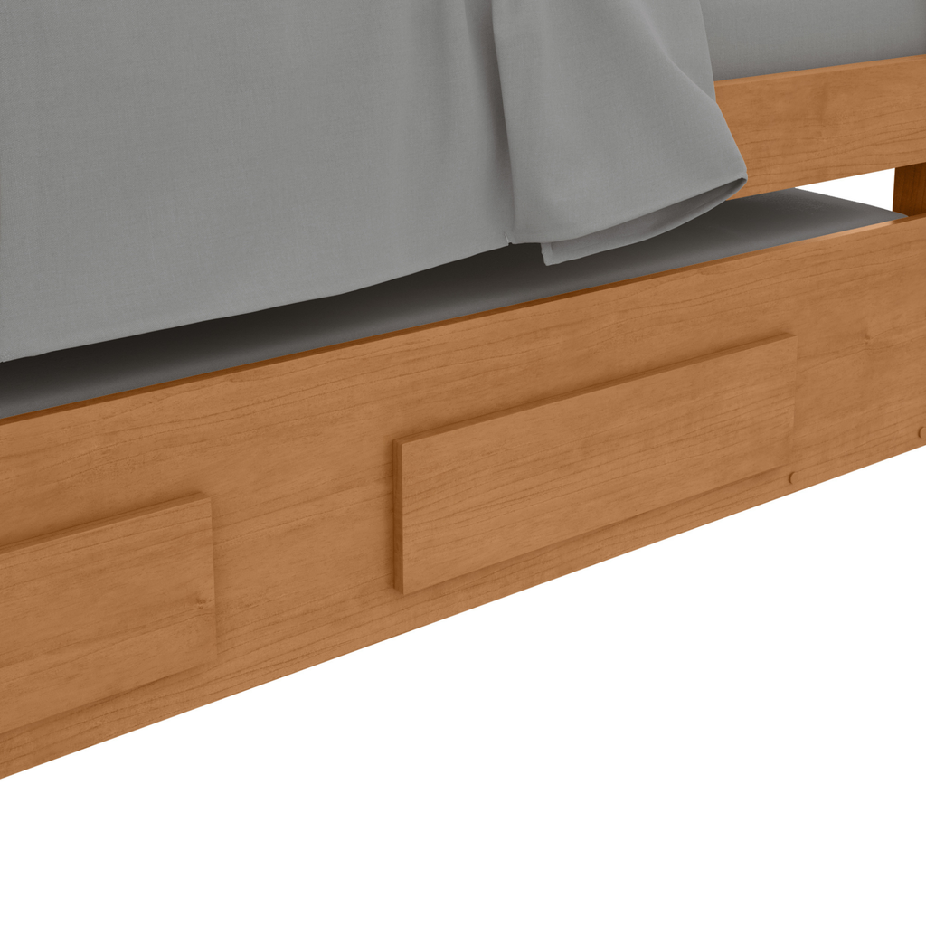 Cama Solteiro Bibox Athenas Lopas Cama Auxiliar e 2 Gavetas Amêndoa e Off White