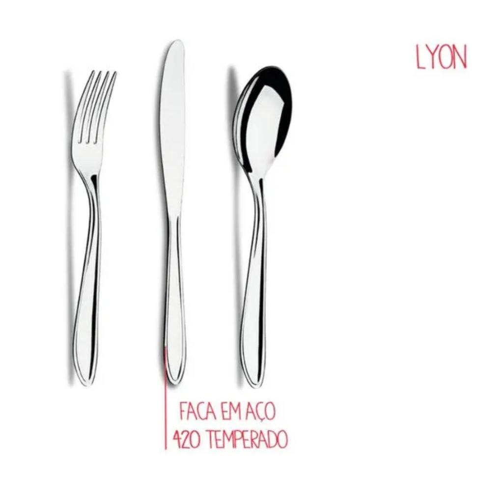 Faqueiro Brinox em Aço Inoxidável 42 Peças Linha Lyon Inox