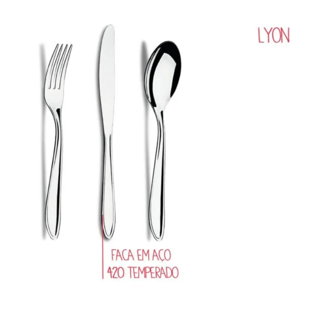 Faqueiro Brinox em Aço Inoxidável 42 Peças Linha Lyon Inox