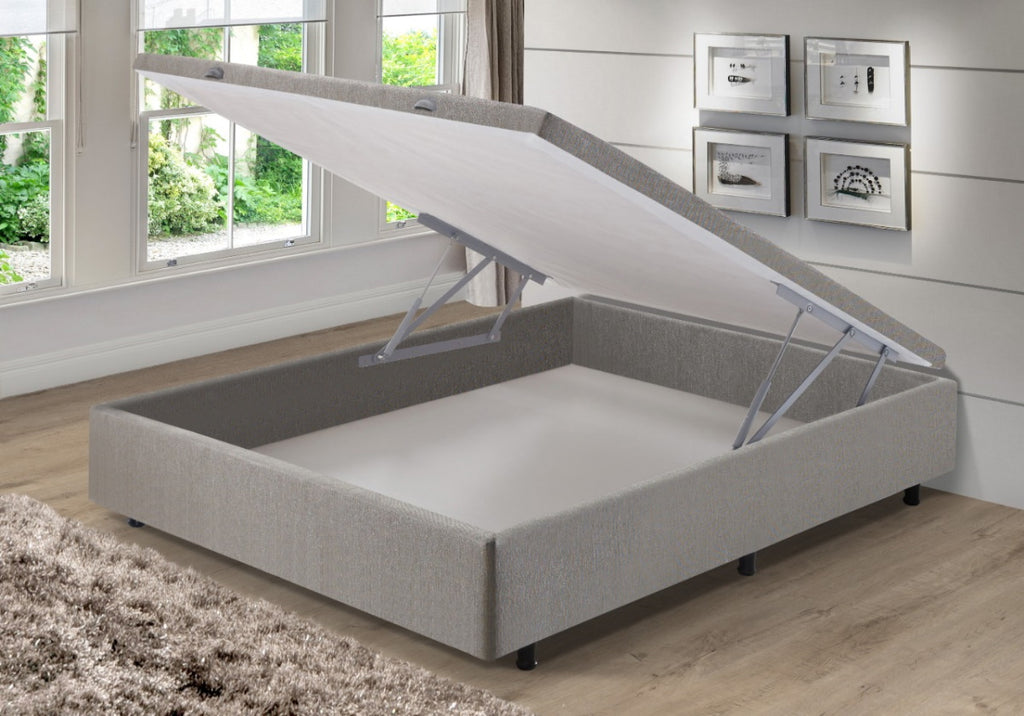Base Baú Para Colchão Ecoflex Casal 138x188x30cm Cinza Chumbo
