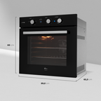 Kit Fischer de Embutir Forno Elétrico Infinity 78L com Air Fryer + Micro-ondas 25L Fit Line Preto 220V