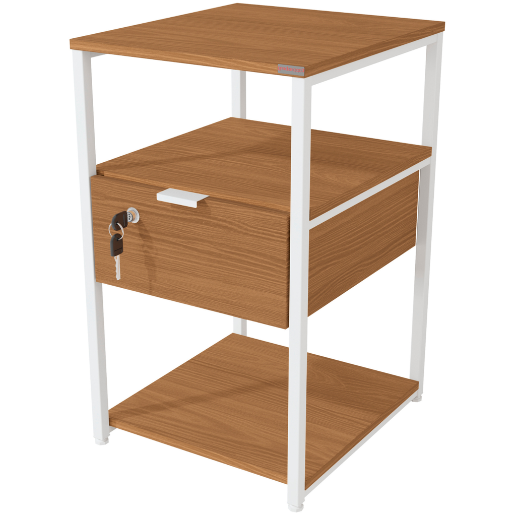 Mesa de Cabeceira Industrial Kappesberg LI046 Canela e Branco