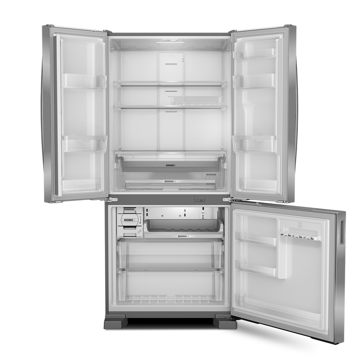 Refrigerador Brastemp 554L BRO85AK 3 Portas French Door Inverter Cor Inox 220V