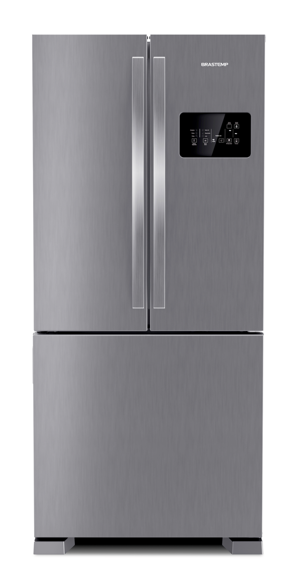 Refrigerador Brastemp 554L BRO85AK 3 Portas French Door Inverter Cor Inox 220V