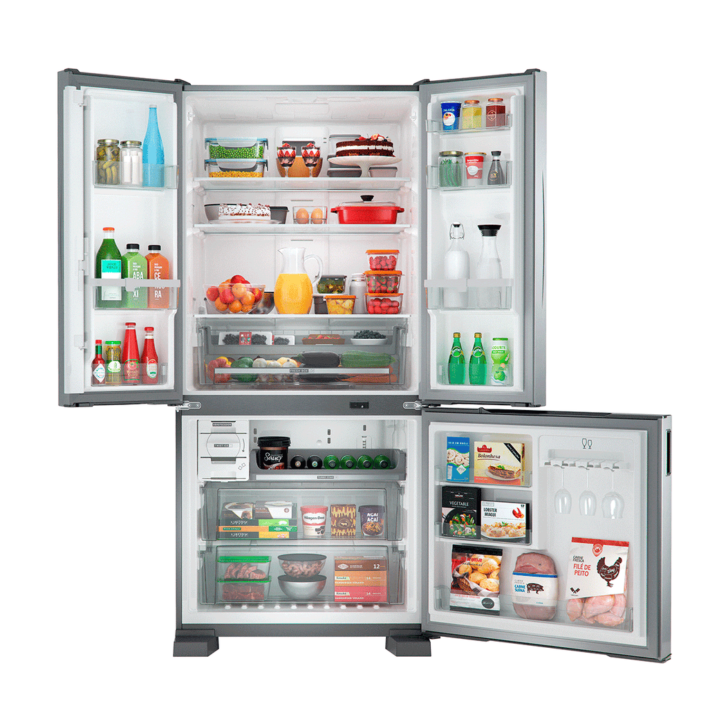 Refrigerador Brastemp 554L BRO85AK 3 Portas French Door Inverter Cor Inox 220V