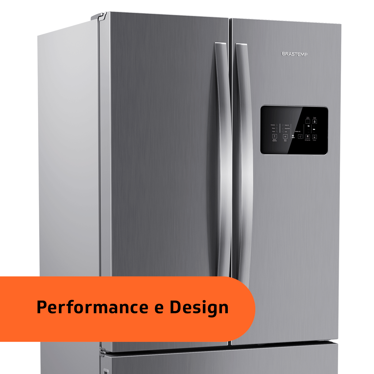 Refrigerador Brastemp 554L BRO85AK 3 Portas French Door Inverter Cor Inox 220V