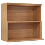 Armário Aéreo de Cozinha Selene Linea 100% MDF 1 Porta Basculante 1 Nicho 80cm Jequitibá e Off White