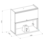 Armário Aéreo de Cozinha Selene Linea 100% MDF 1 Porta Basculante 1 Nicho 80cm Jequitibá e Off White