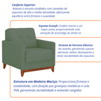 Poltrona 96cm Herval MH4219 Base Madeira Verde