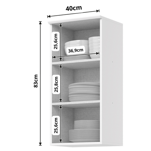 Armário Aéreo de Cozinha Americana Henn 100% MDF 1 Porta 40cm Branco HP