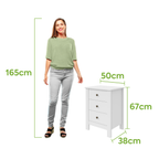 Mesa de Cabeceira Maggiore Lopas 3 Gavetas Branco