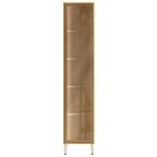 Cristaleira Plena Demóbile 48cm 1 Porta Reflecta com LED Cinamomo e Nude