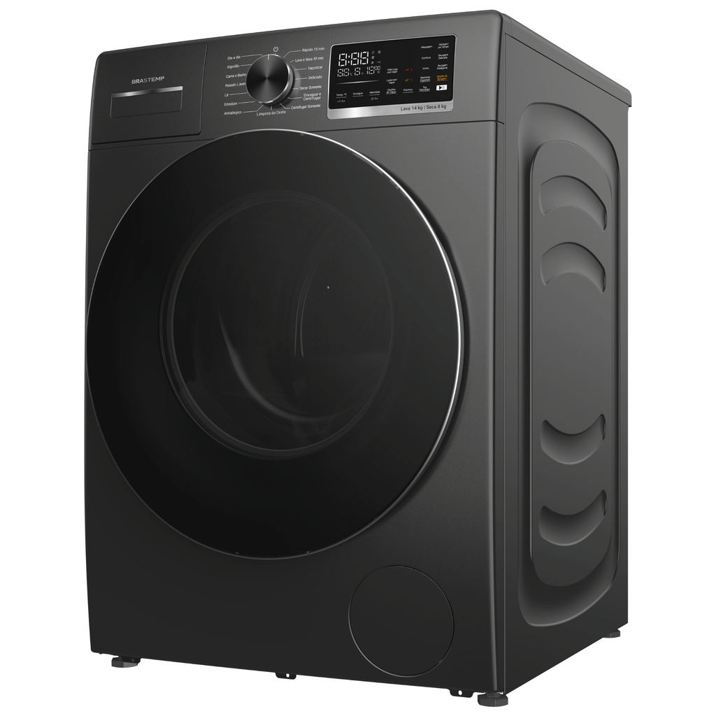 Lava e Seca Brastemp 14kg B= Smart BNO14AS Inverter Titanium 220V