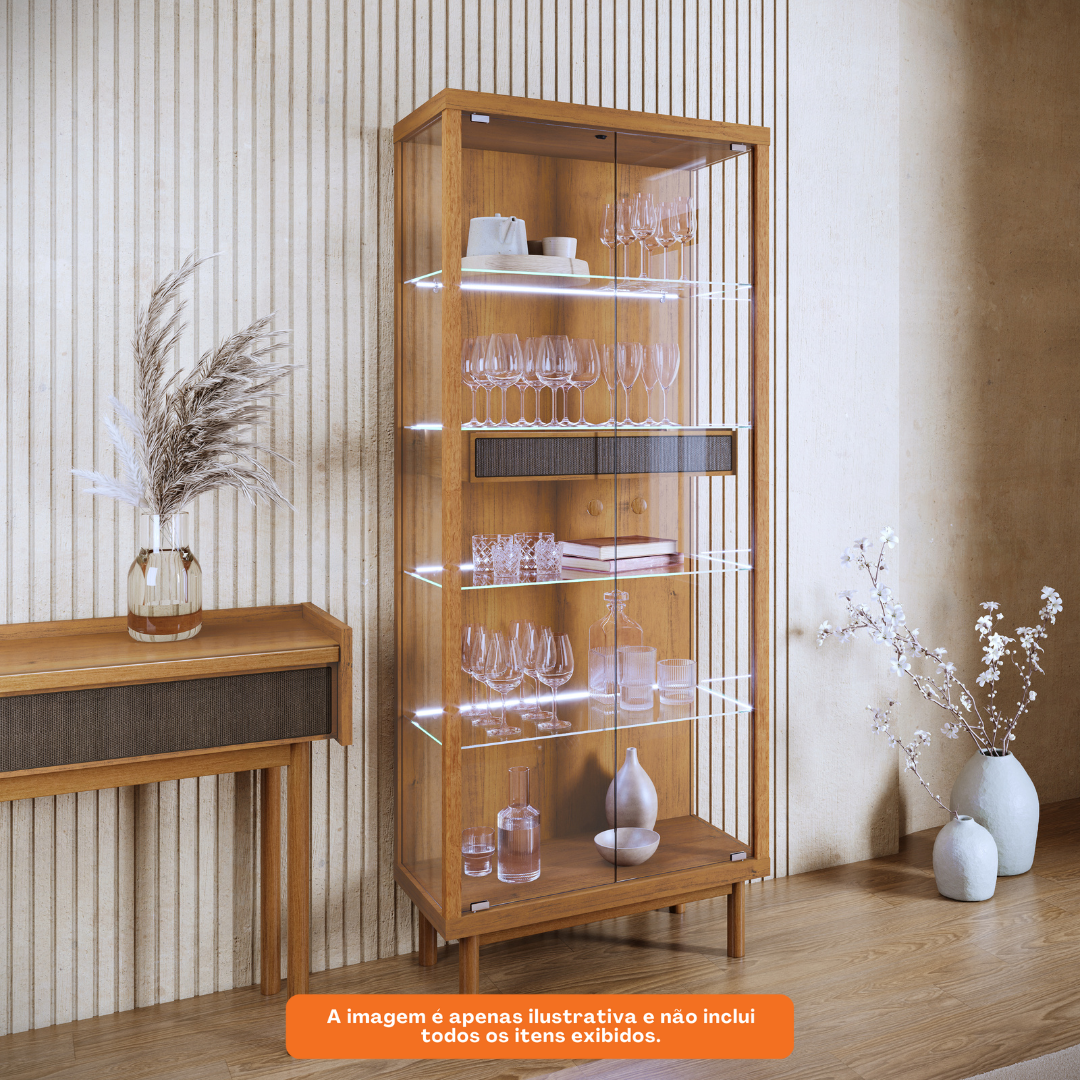 Cristaleira Dune com LED Imcal 74cm Nature