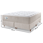Conjunto Cama Box Geo Queen Ecoflex 158x198x70cm Molas PZ3 Bege