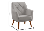 Poltrona Grecia 70cm Konfort Pés Trapézio Castanho Linho Cinza