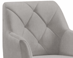 Poltrona Grecia 70cm Konfort Pés Trapézio Castanho Linho Cinza