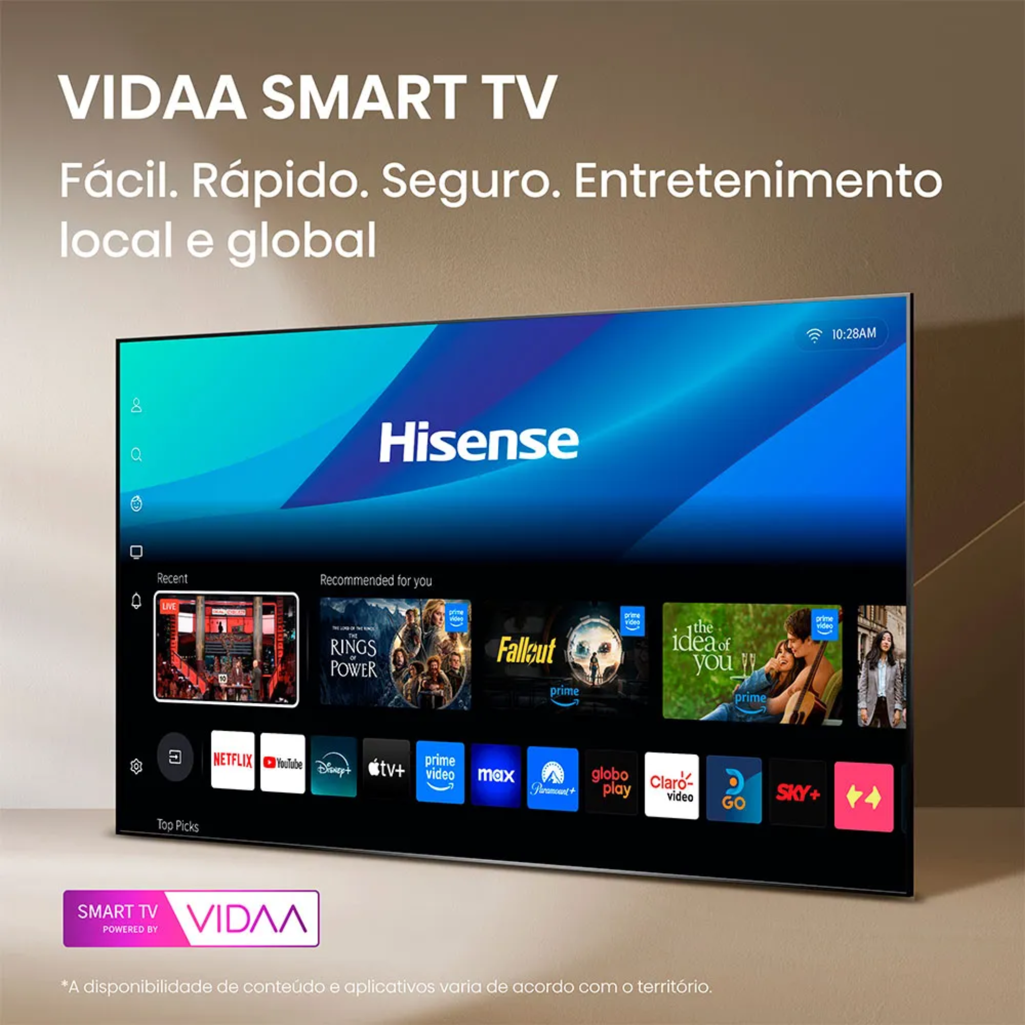 Smart TV DLED 58" 4K Hisense 58A6NV Modo Game Plus Bivolt