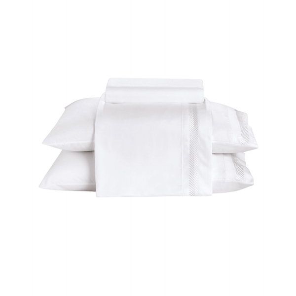Jogo de Roupa de Cama Queen 4 Peças Hedrons Toque de Algodão Flint Branco