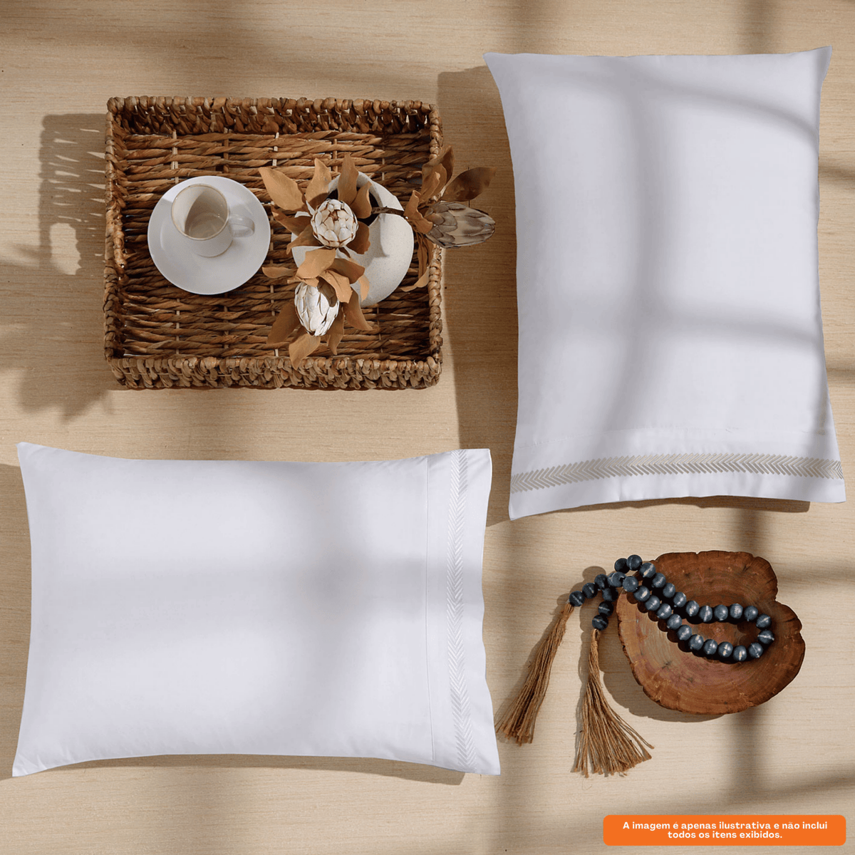 Jogo de Roupa de Cama Queen 4 Peças Hedrons Toque de Algodão Flint Branco