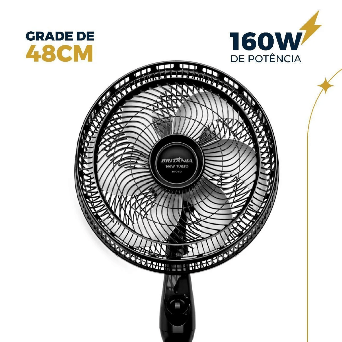 Ventilador de Coluna Britânia Tecnologia Maxx Force BVC41A 160W Preto 220V