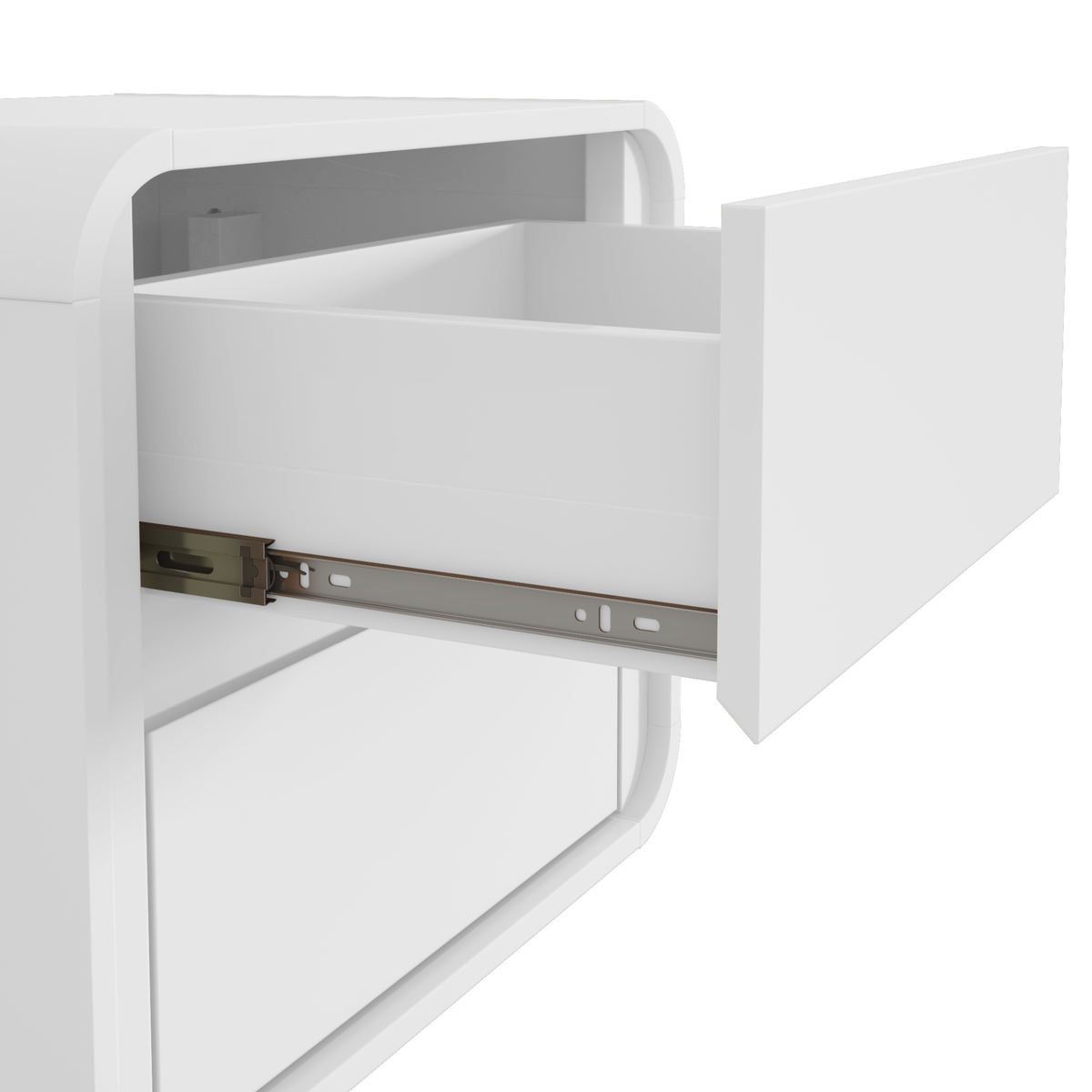Mesa de Cabeceira Loop Lopas 55cm 2 Gavetas Branco