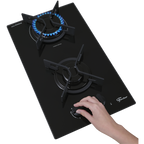Cooktop à Gás Fischer 2 Bocas Fit Line Trempe Iron Preto Bivolt