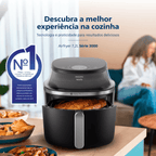 Fritadeira Elétrica Sem Óleo AirFryer 7,2L Philips Walita Série 3000 Preto 220V