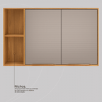 Armário Aéreo de Cozinha Plena Demóbile 100%MDF 120cm 2 Portas Cinamomo e Nude
