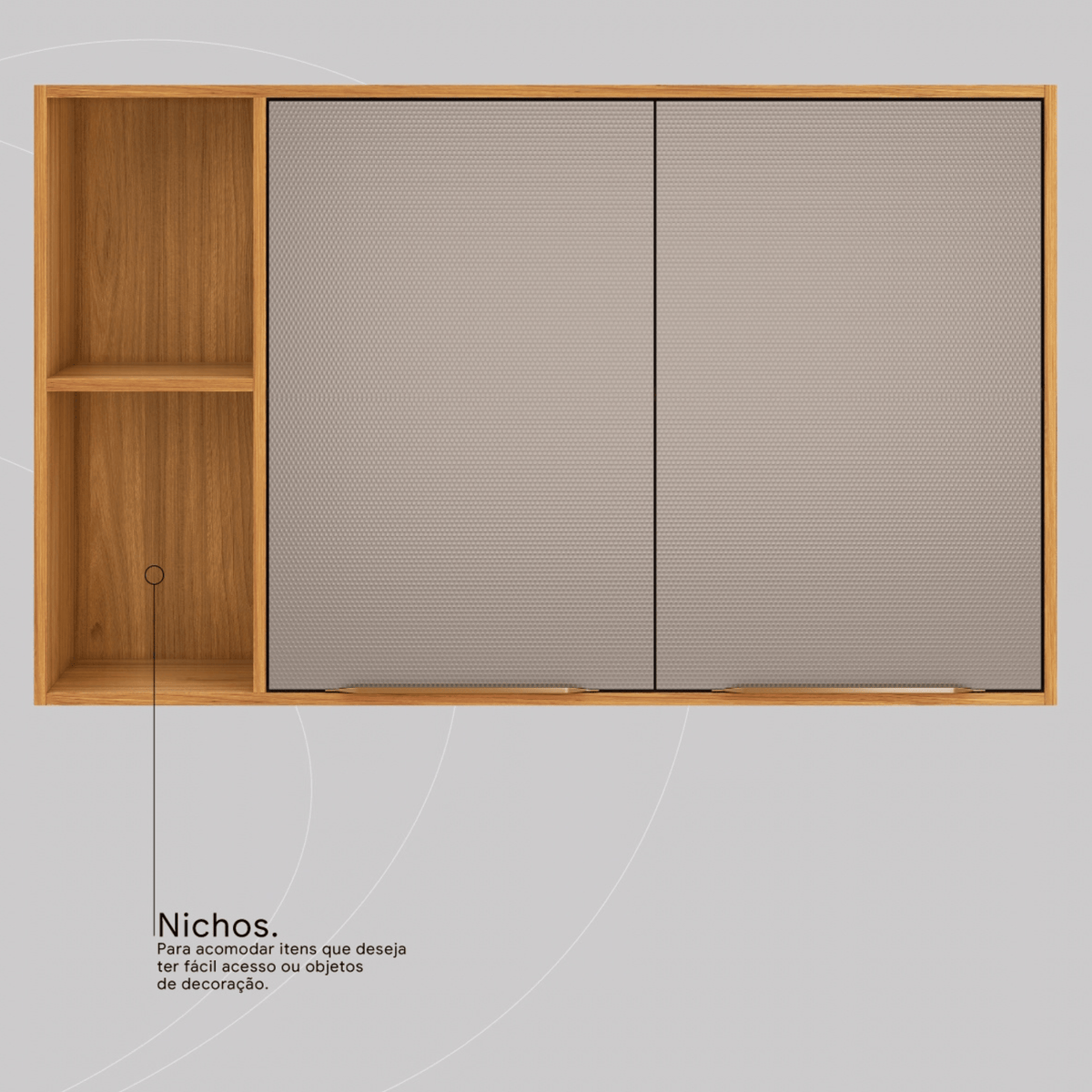 Armário Aéreo de Cozinha Plena Demóbile 100%MDF 120cm 2 Portas Cinamomo e Nude
