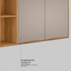 Armário Aéreo de Cozinha Plena Demóbile 100%MDF 120cm 2 Portas Cinamomo e Nude