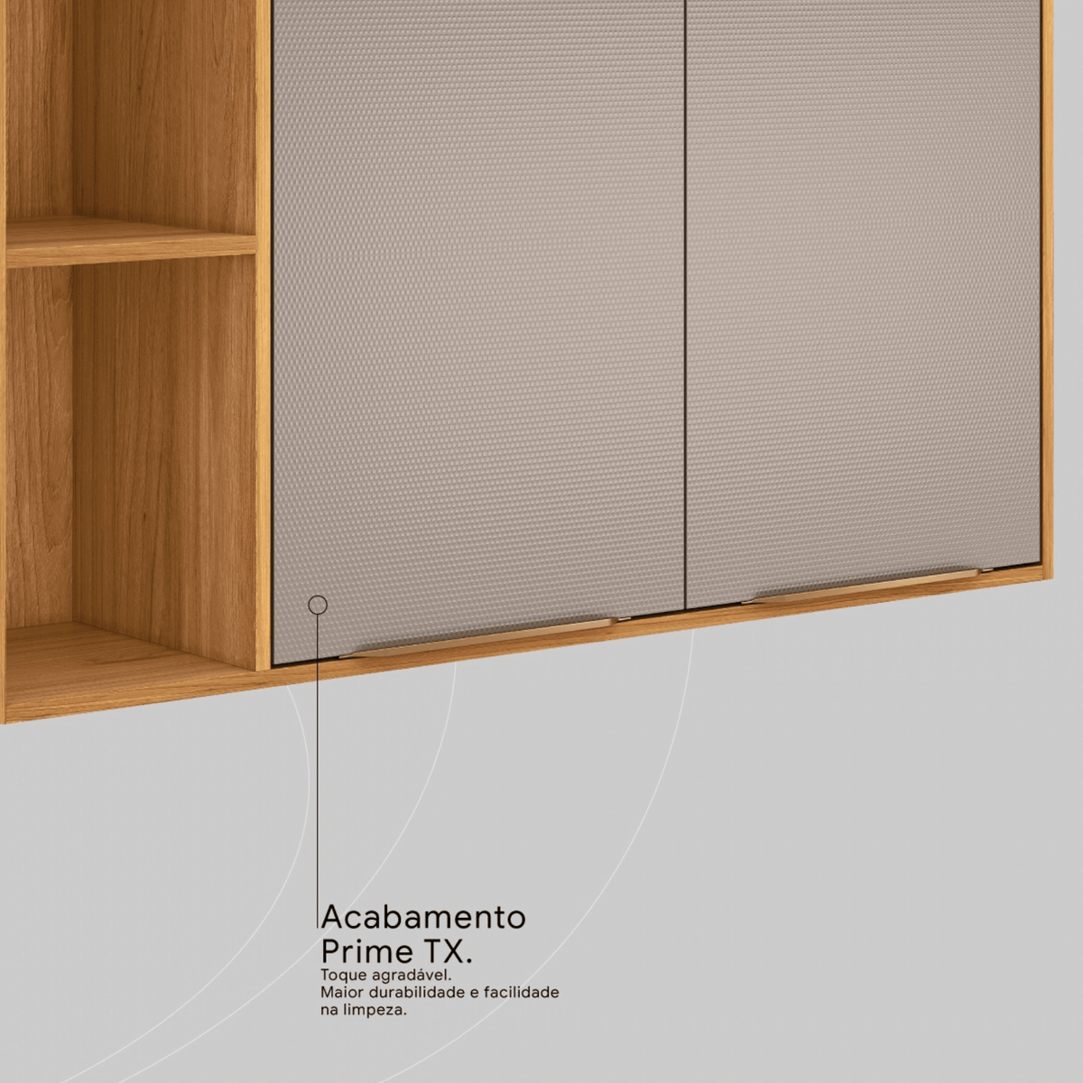 Armário Aéreo de Cozinha Plena Demóbile 100%MDF 120cm 2 Portas Cinamomo e Nude