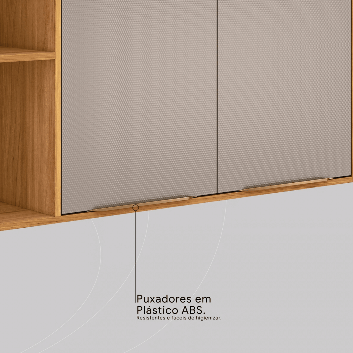 Armário Aéreo de Cozinha Plena Demóbile 100%MDF 120cm 2 Portas Cinamomo e Nude