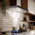 Kit Electrolux Home Pro Forno Elétrico Embutir 80L +Cooktop 5 Bocas +Coifa de Parede 90cm Espelhado 220V
