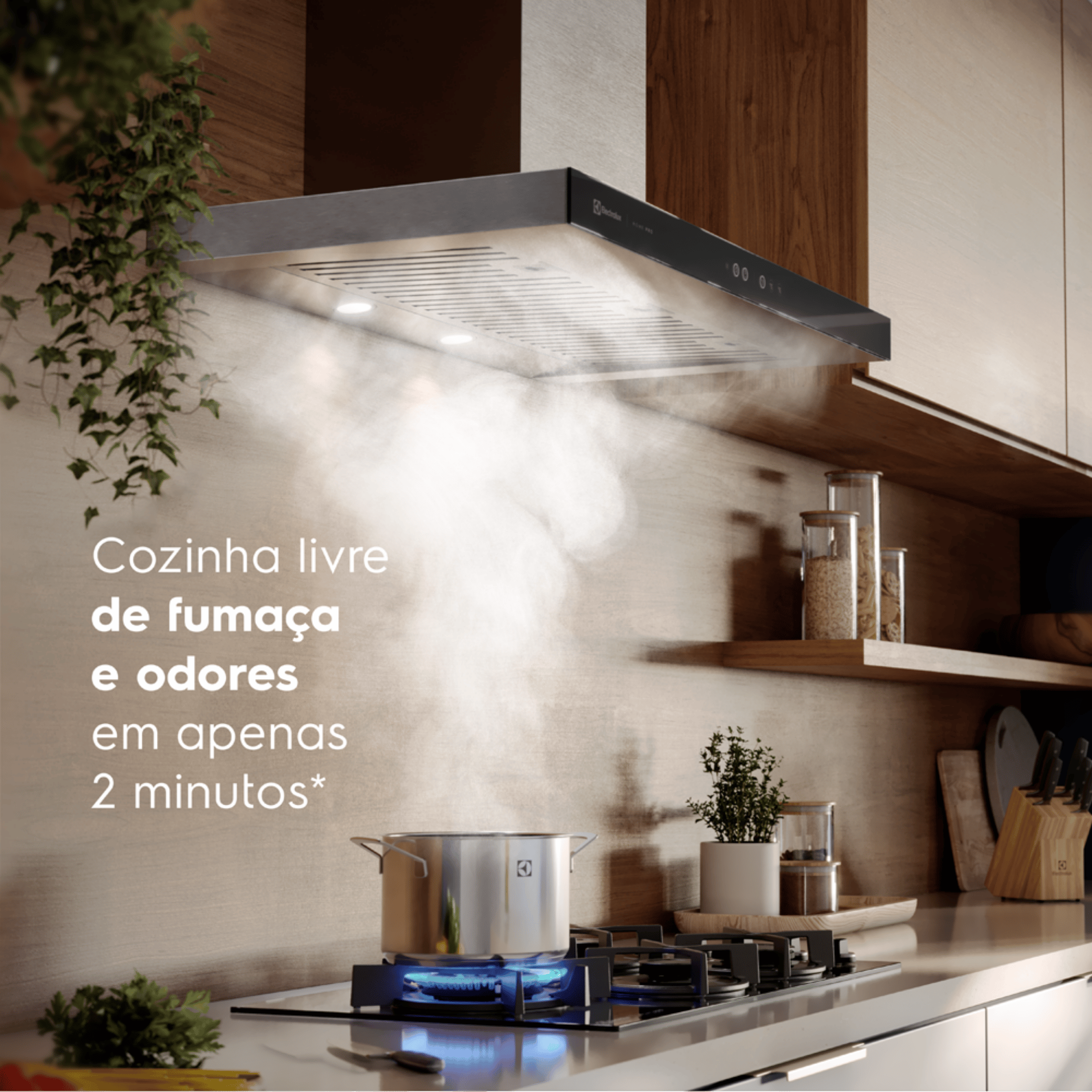 Kit Electrolux Home Pro Forno Elétrico Embutir 80L +Cooktop 5 Bocas +Coifa de Parede 90cm Espelhado 220V