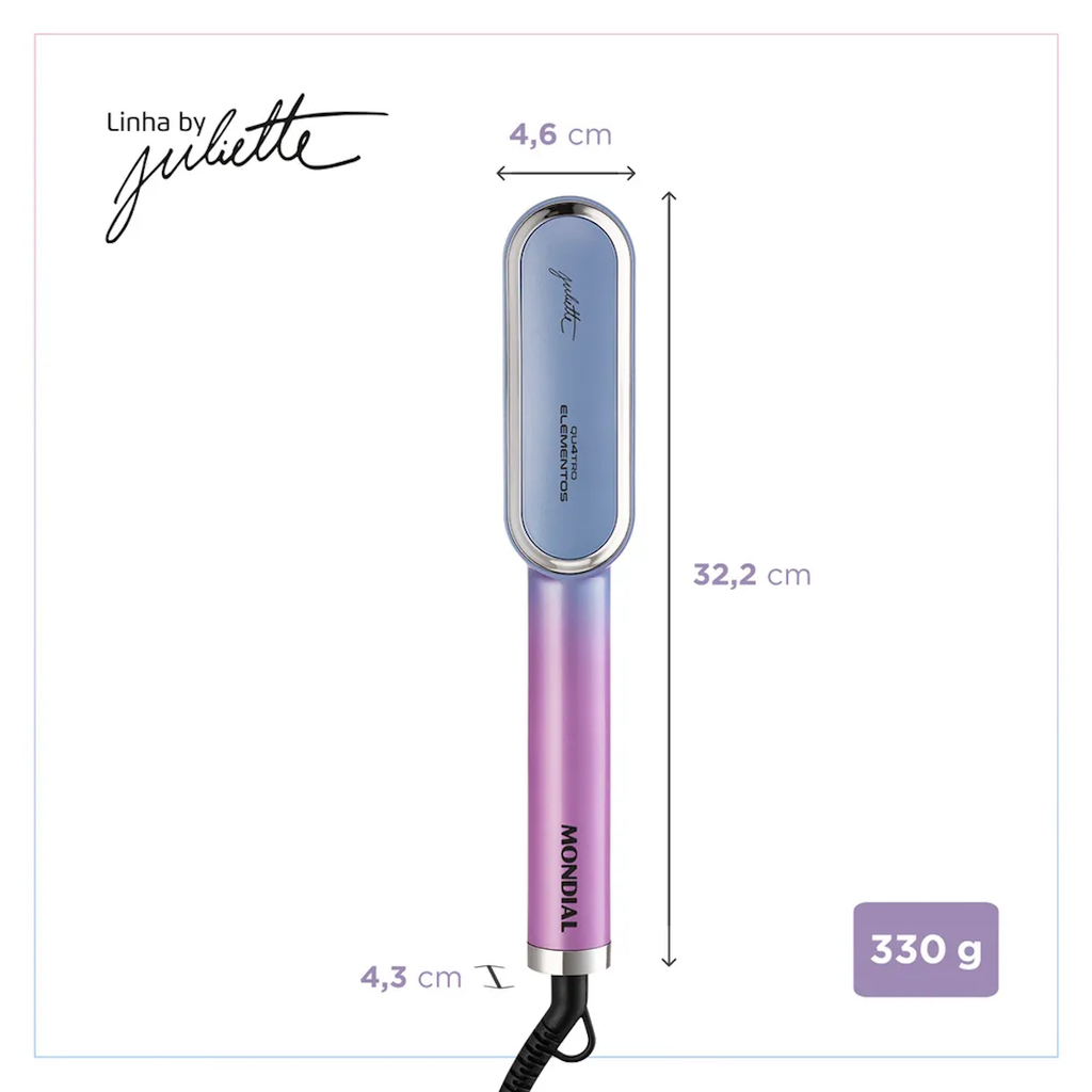 Escova Secadora Alisadora Mondial Qu4tro Elementos By Juliette Bivolt