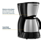 Cafeteira Elétrica Britânia BCF19B Inox Preto 220V