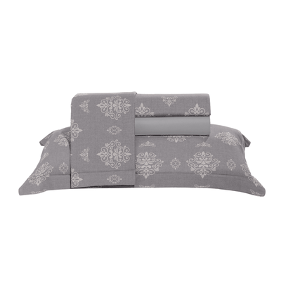 Jogo de Roupa de Cama Casal 4 Peças Hedrons Percal 200 Fios Arabesc