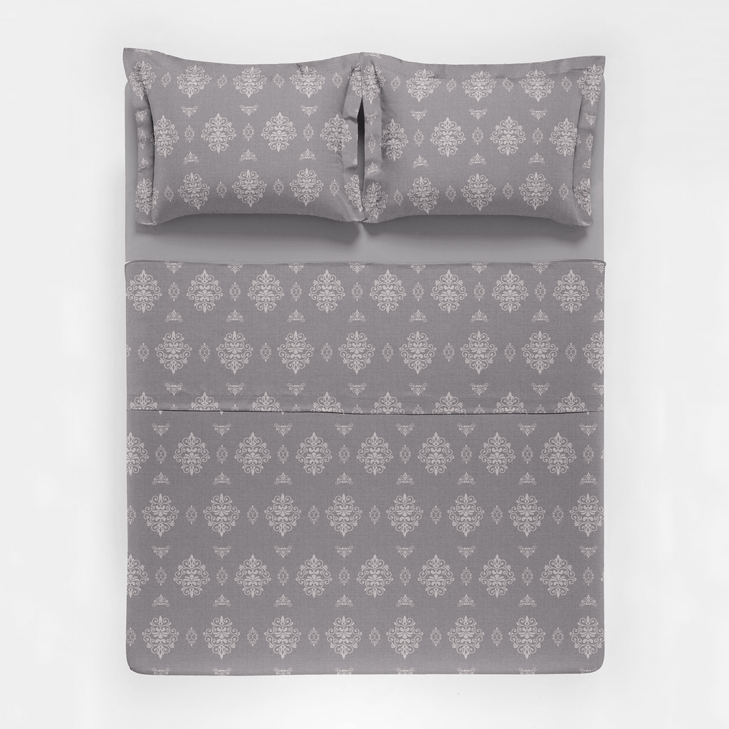 Jogo de Roupa de Cama Casal 4 Peças Hedrons Percal 200 Fios Arabesc