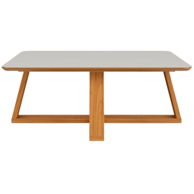 Mesa de Centro TB631 Dalla Costa 90x60cm 100% MDF Off White e Freijó