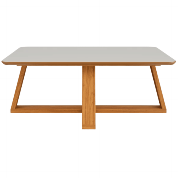 Mesa de Centro TB631 Dalla Costa 90x60cm 100% MDF Off White e Freijó