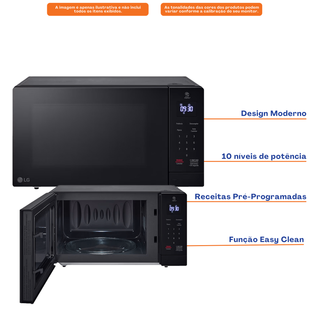 Micro-ondas LG 30L  EasyClean NeoChef Preto 220V