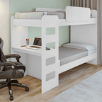 Beliche Solteiro Olga Lopas com Escrivaninha com Led Branco
