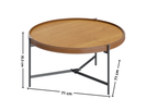 Mesa de Centro Aqua Imcal 71cm Nature e Grafite