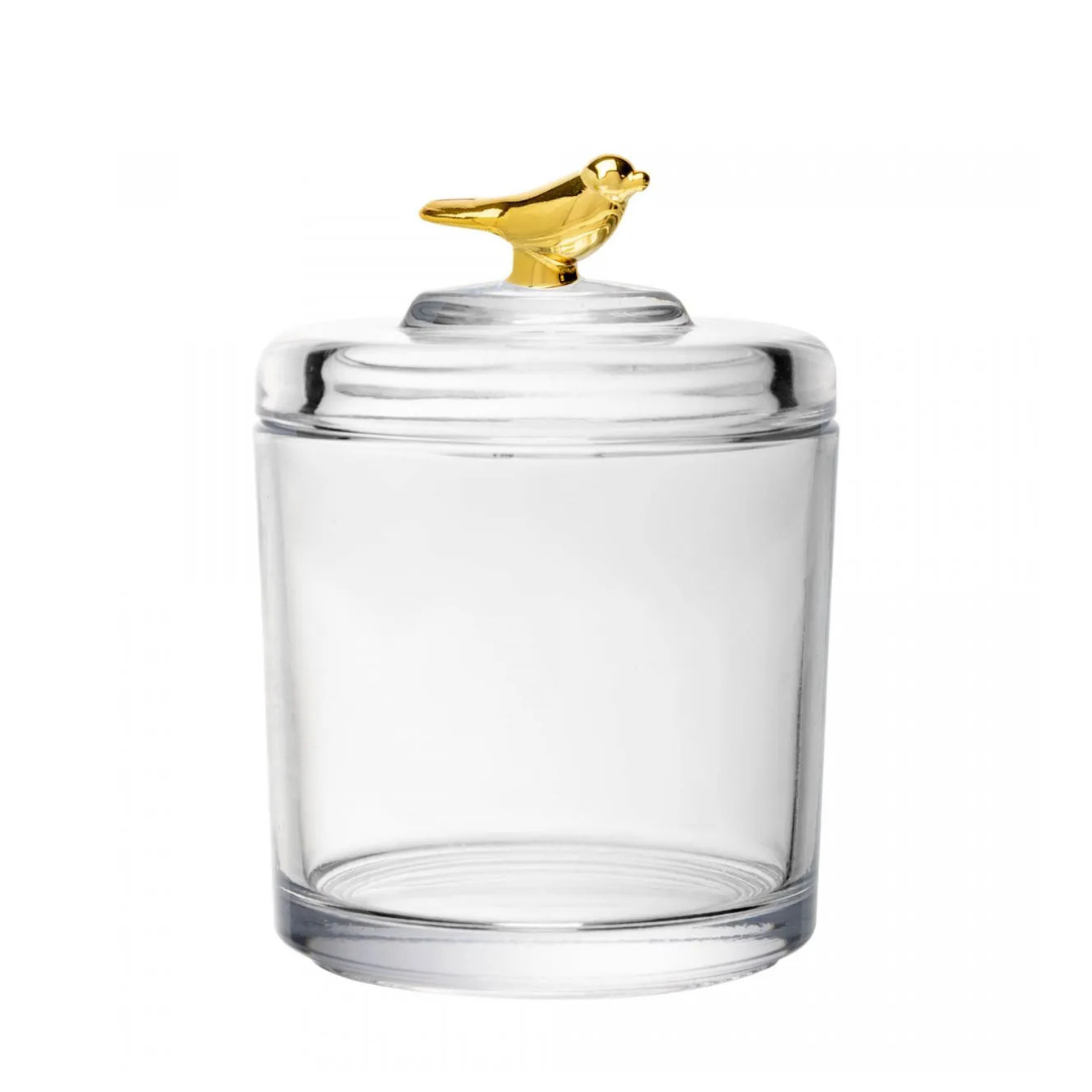 Pote com Tampa Rojemac Golden Bird Cristal Ecológico 8,5x11,5cm