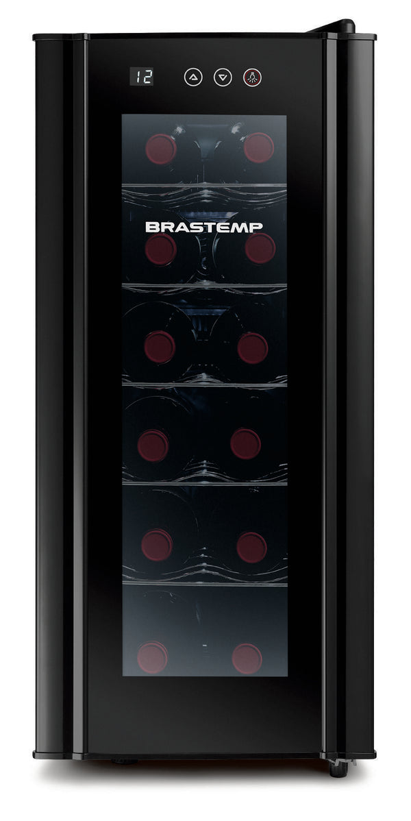 Adega Brastemp 12 Garrafas BZC12BE com Painel Eletrônico Touch  Preto 220V