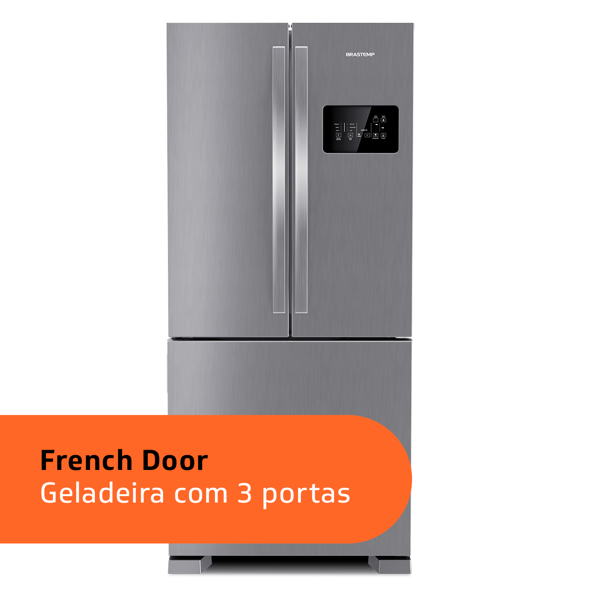 Refrigerador Brastemp 554L BRO85AK 3 Portas French Door Inverter Cor Inox 220V