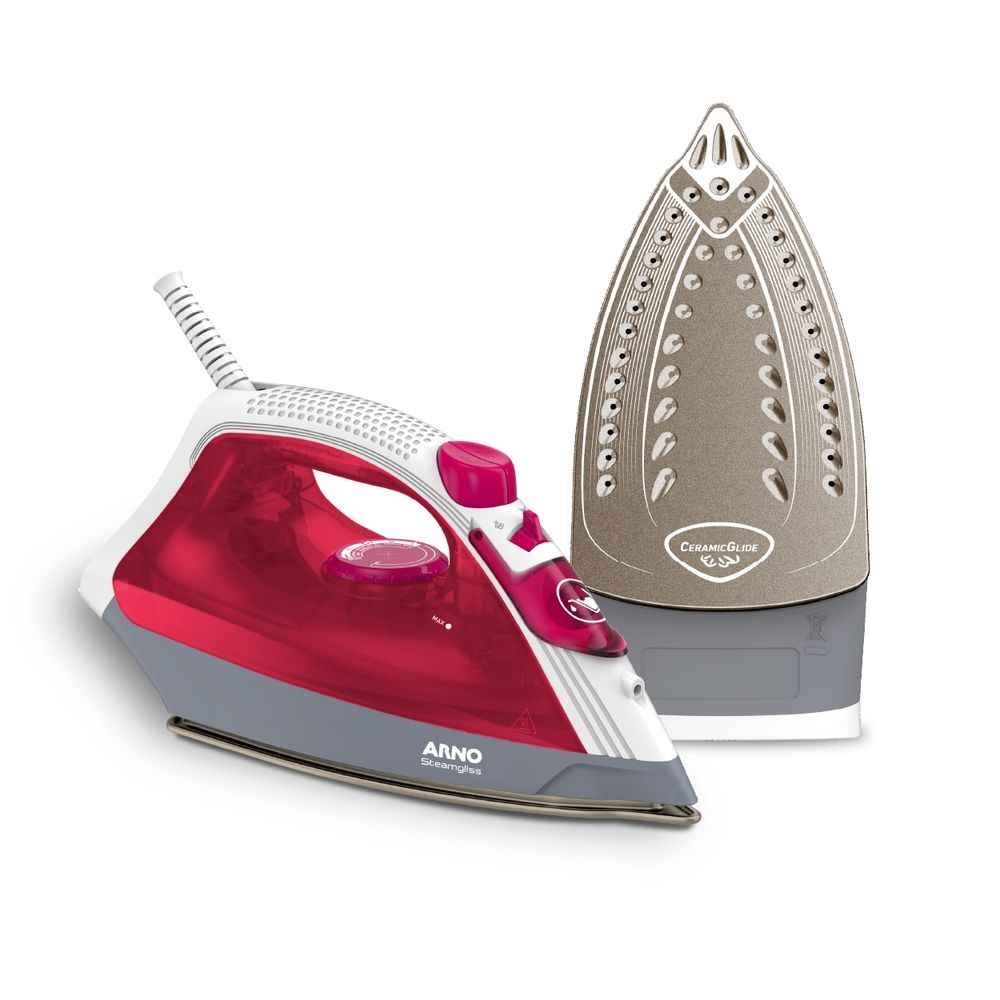 Ferro a Vapor Arno SteamGliss com Spray FSGC Rosa com Branco 220V