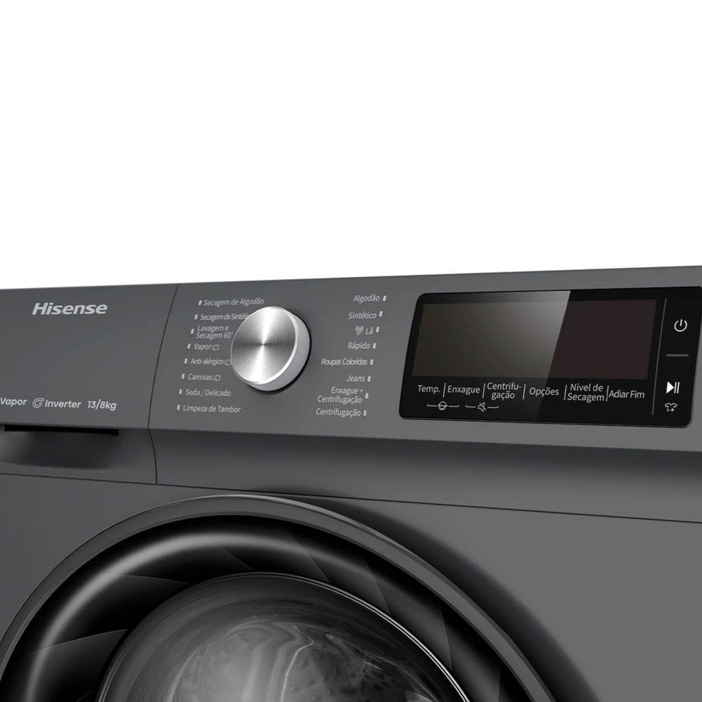 Lava e Seca Hisense 13kg Steam Inverter Prata 220V