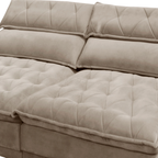 Sofá Albany 228cm Matielo 2 Assentos Retráteis com Encostos Reclináveis Veludo Castor